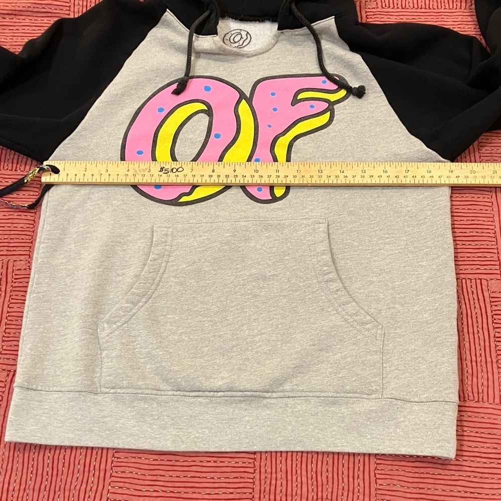 Odd Future large fitted Black and Gray Hoodie with Colorful donut Logo - Picture 4 of 11